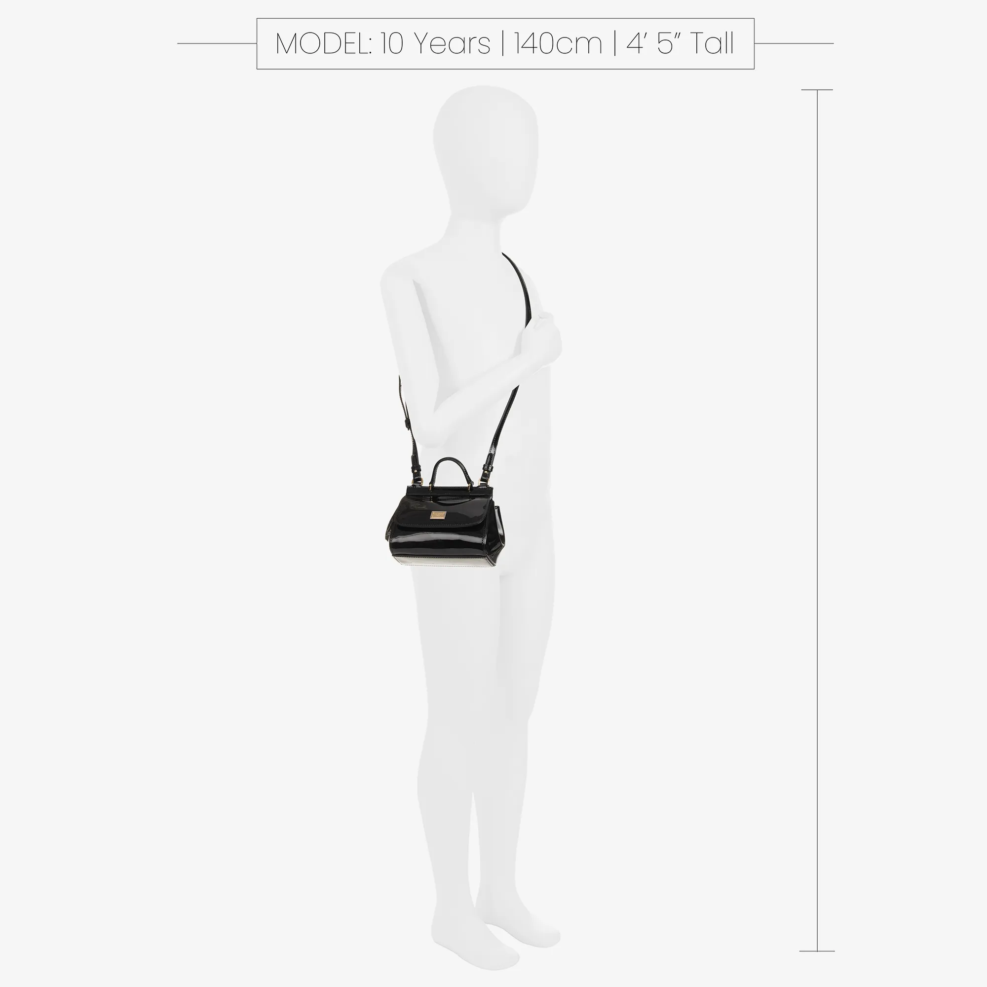 Girls Black Patent Leather Sicily Bag (14cm)