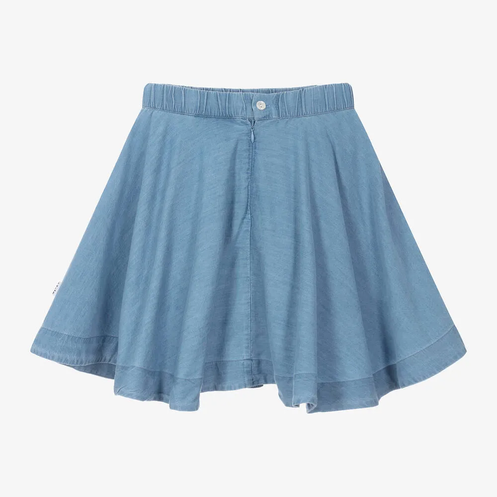 Girls Blue Chambray Skirt