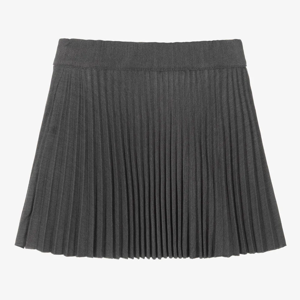 Girls Grey Pleated Skirt