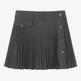 Girls Grey Pleated Skirt