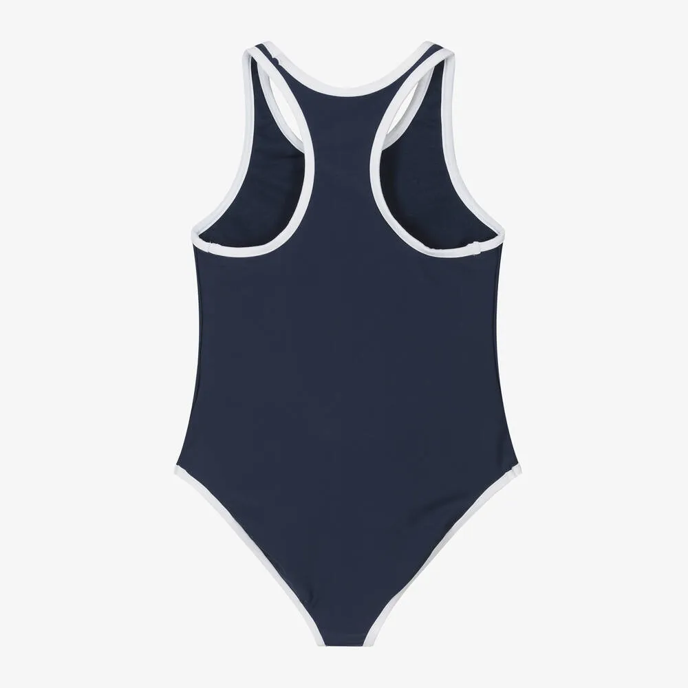 Girls Navy Blue Polo Bear Swimsuit