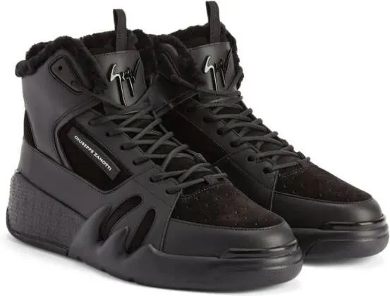 Giuseppe Zanotti Talon Winter panelled leather sneakers Black