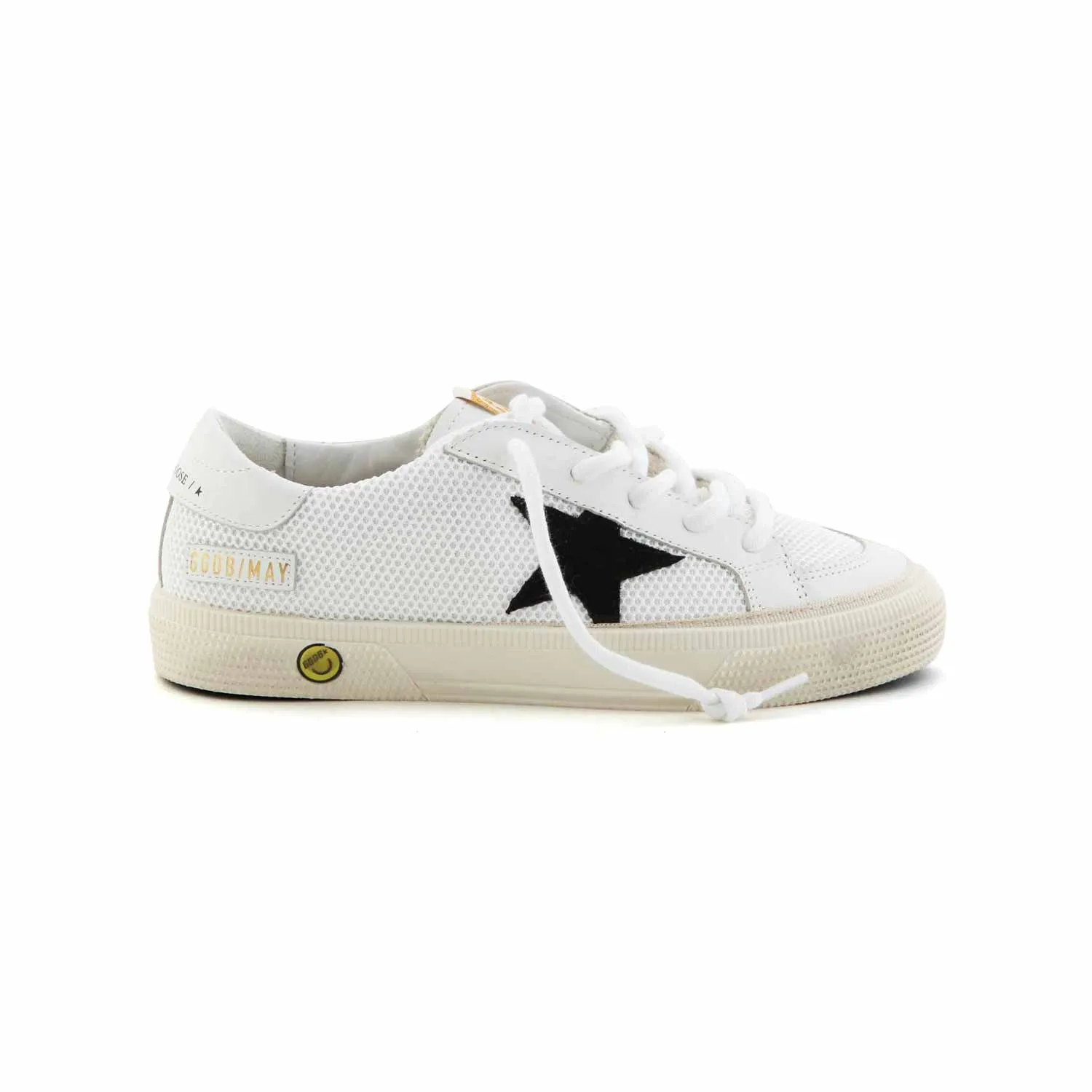 Golden Goose White Unisex May Sneakers With Black Star For Teens