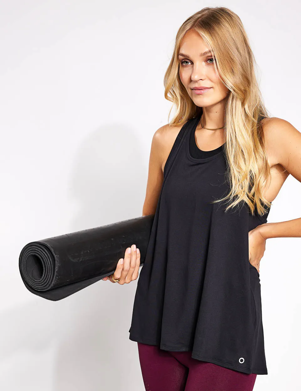 Goodmove Yoga Pleat Vest - Black