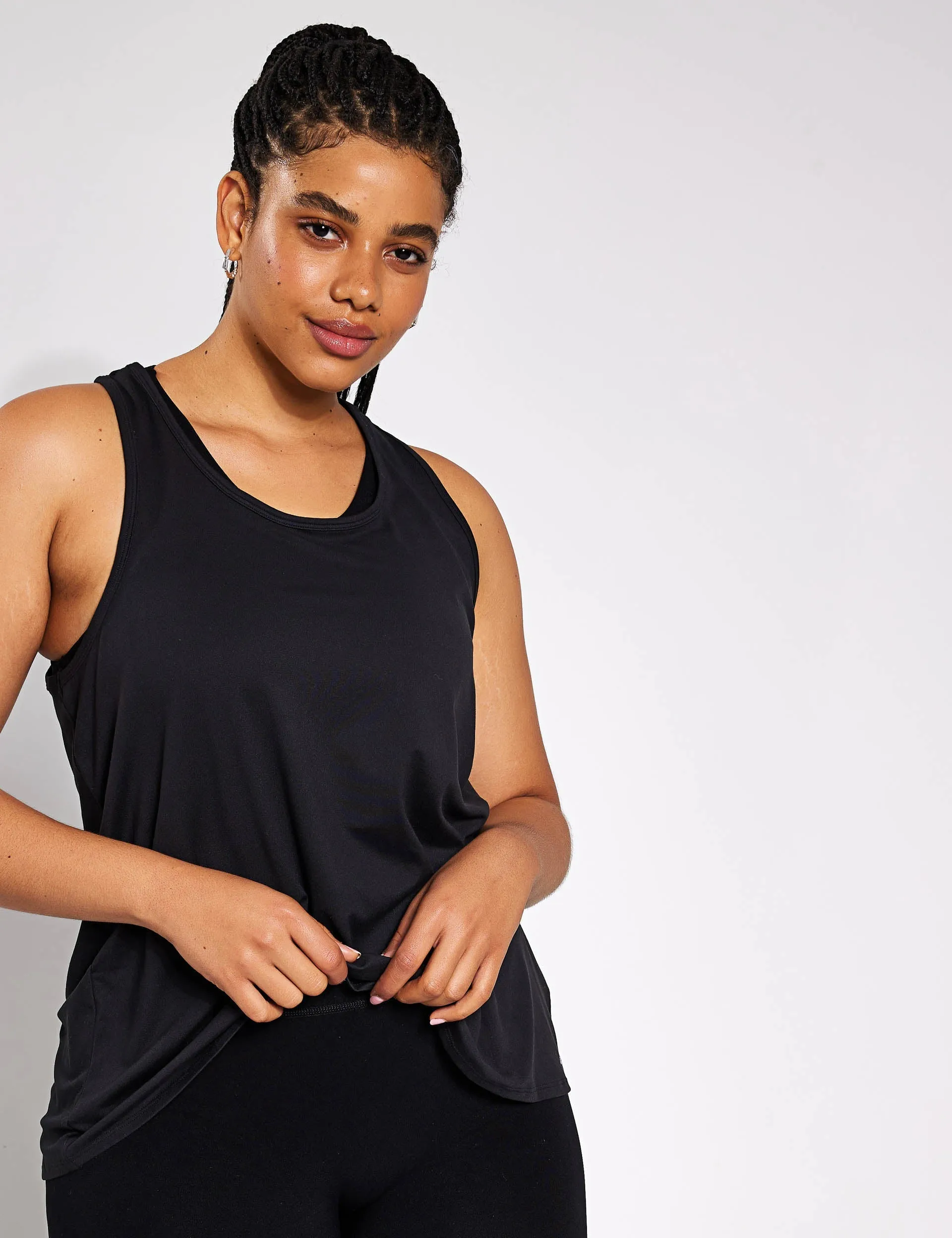 Goodmove Yoga Pleat Vest - Black