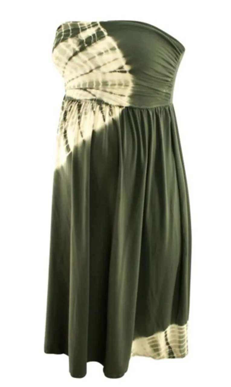 Gray Tie Dye Nom Maternity Strapless Maternity Summer Dress (Like New - Size X-Small)