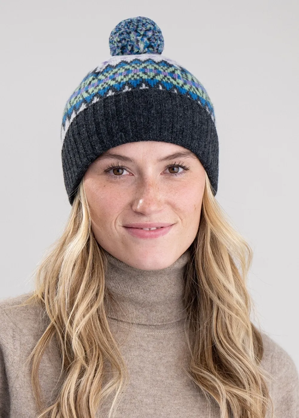 Hattie Lambswool Bobble Beanie