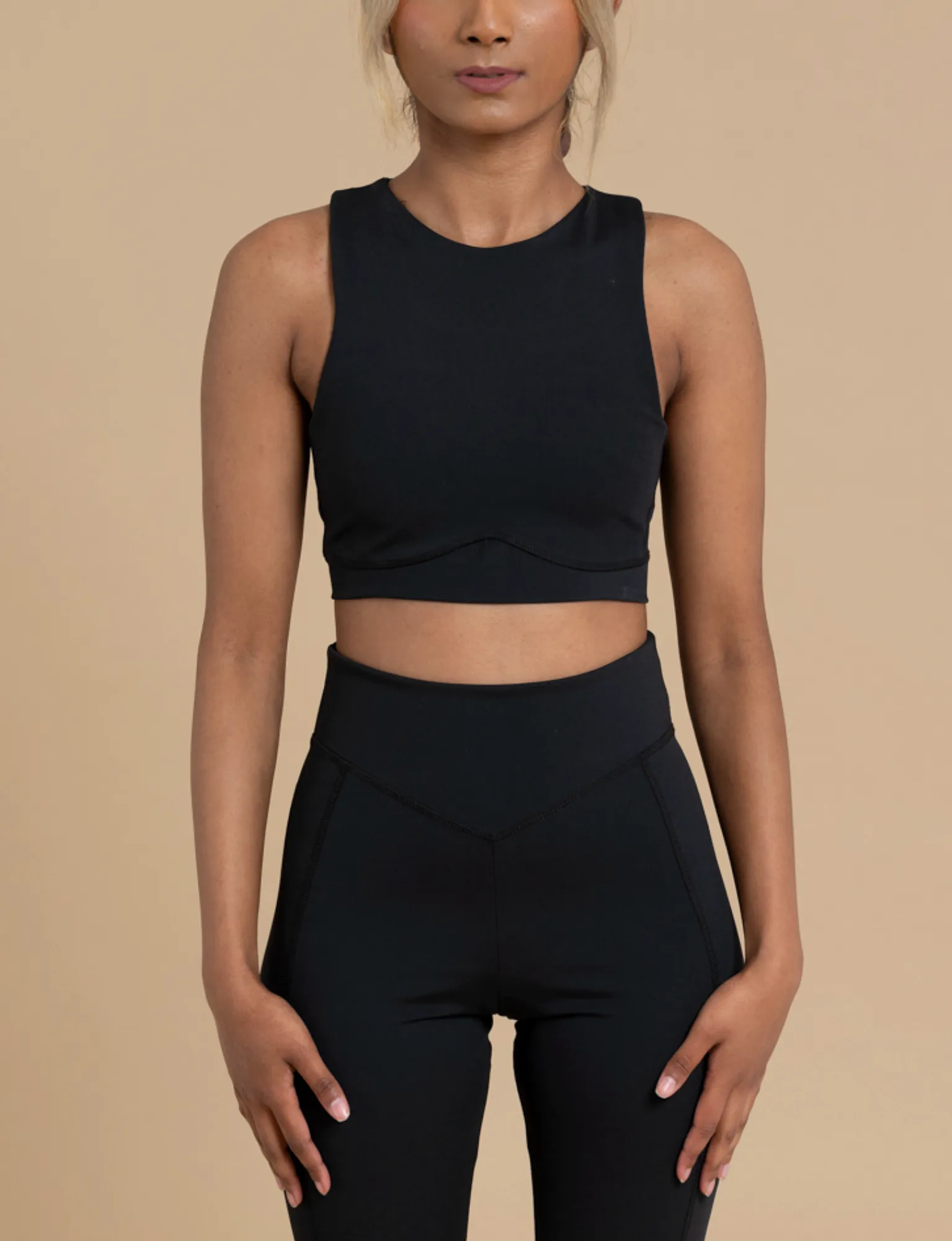 HAZEL cropped vest top black