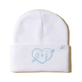 Heart Initial Custom Beanie