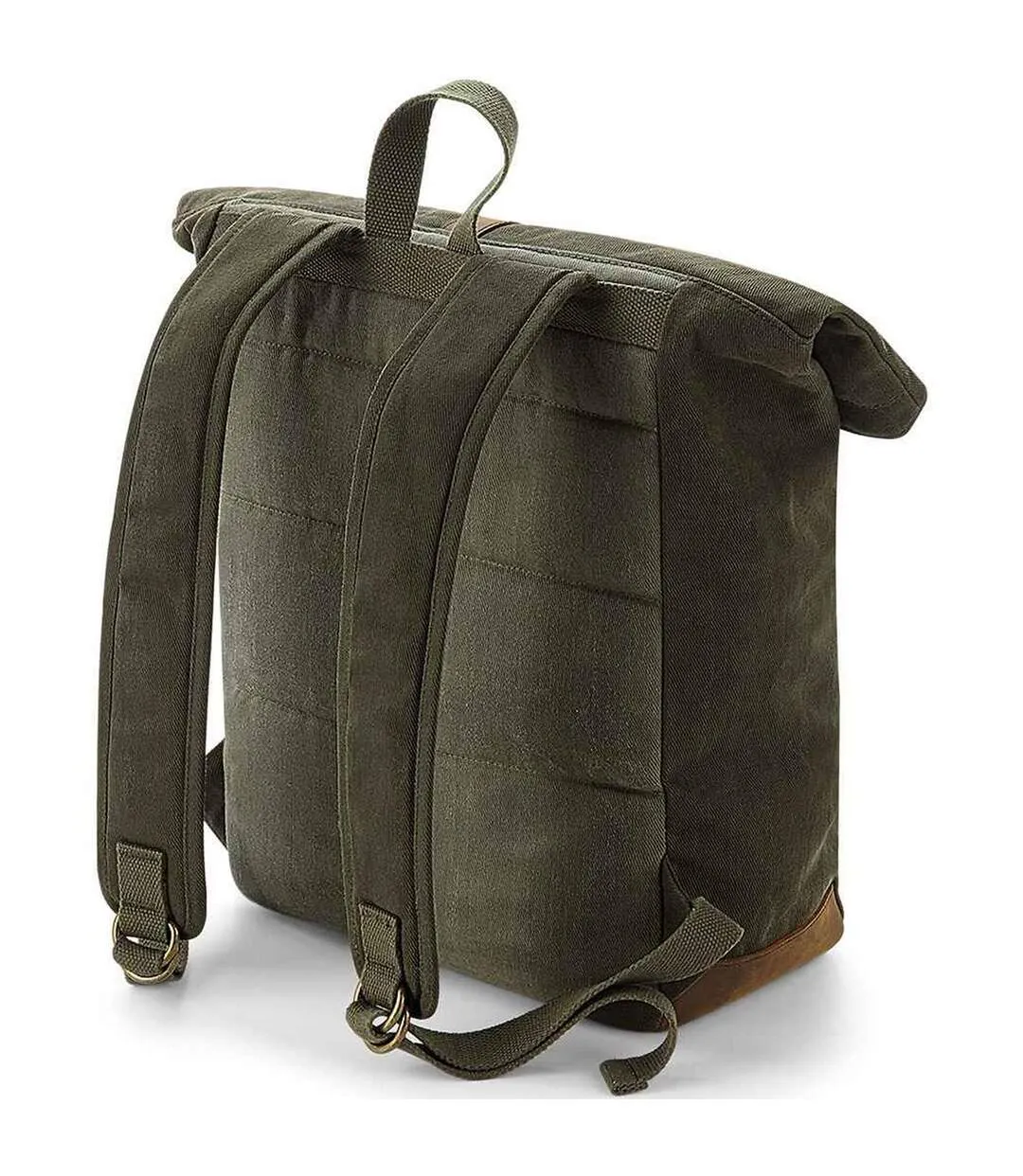 Heritage leather trim backpack one size olive Quadra