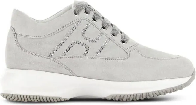 Hogan Interactive crystal-embellished sneakers Grey