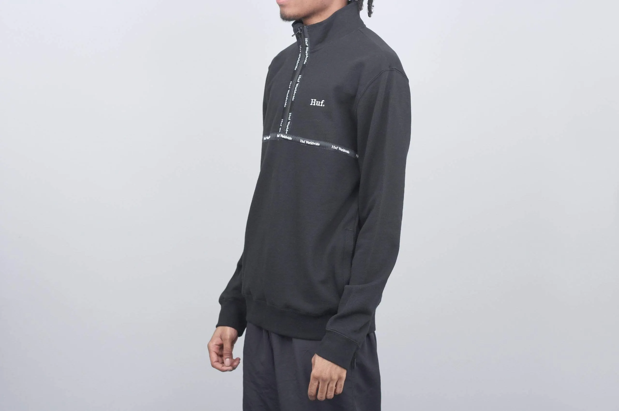 HUF Midtown Half Zip Fleece Black