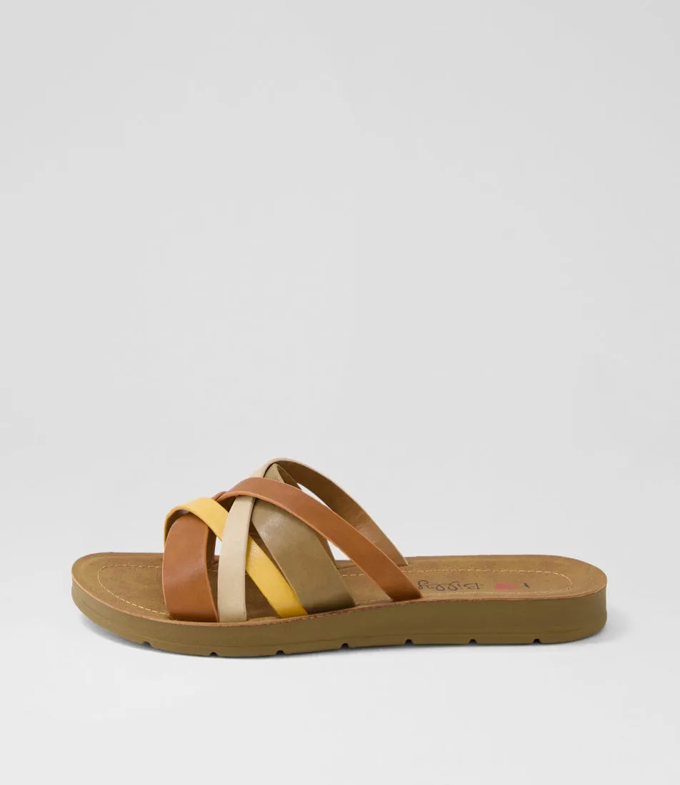 I LOVE BILLY Moosh White Golden Multi Sandals