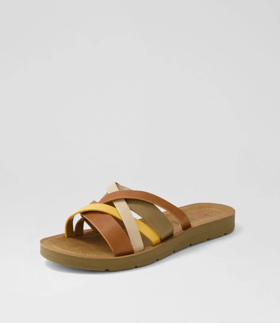 I LOVE BILLY Moosh White Golden Multi Sandals