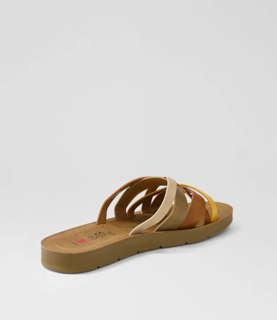 I LOVE BILLY Moosh White Golden Multi Sandals