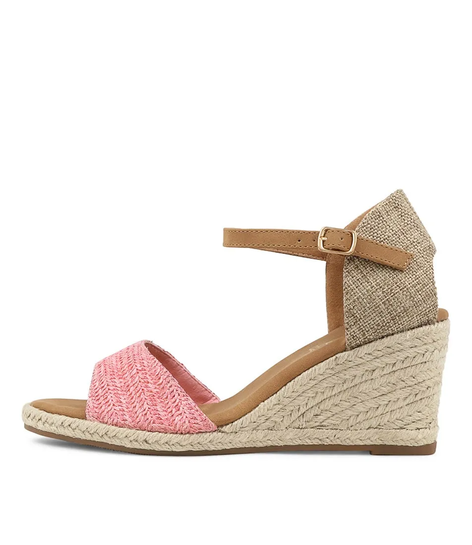 I LOVE BILLY Tamale Pink Syn Raffia Sandals