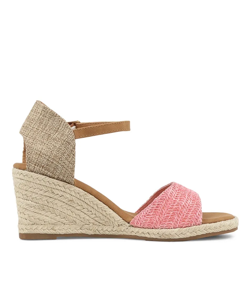 I LOVE BILLY Tamale Pink Syn Raffia Sandals