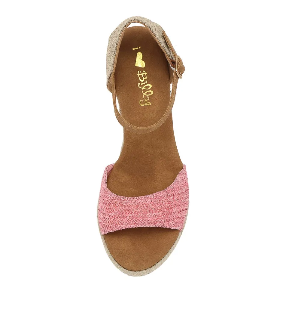 I LOVE BILLY Tamale Pink Syn Raffia Sandals