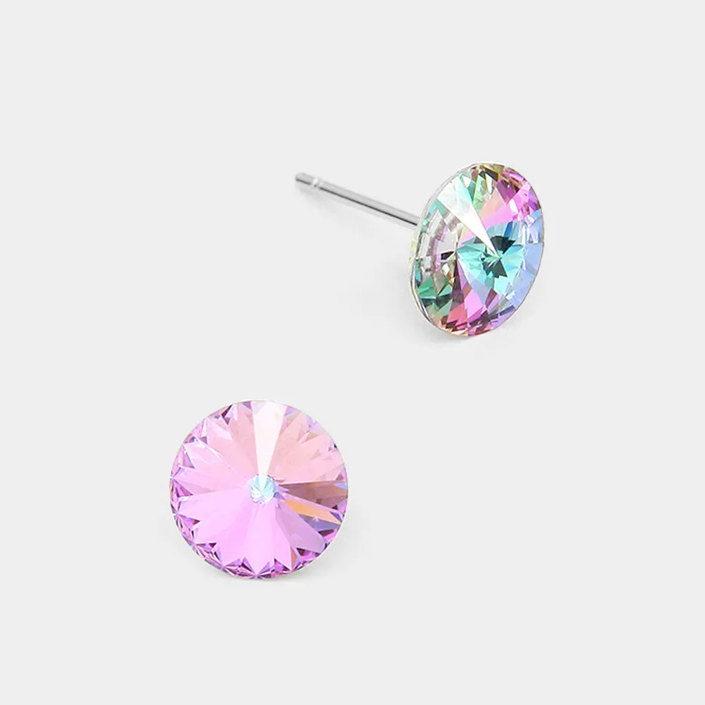 iLLASPARKZ 8mm Round Crystal Stud Earrings