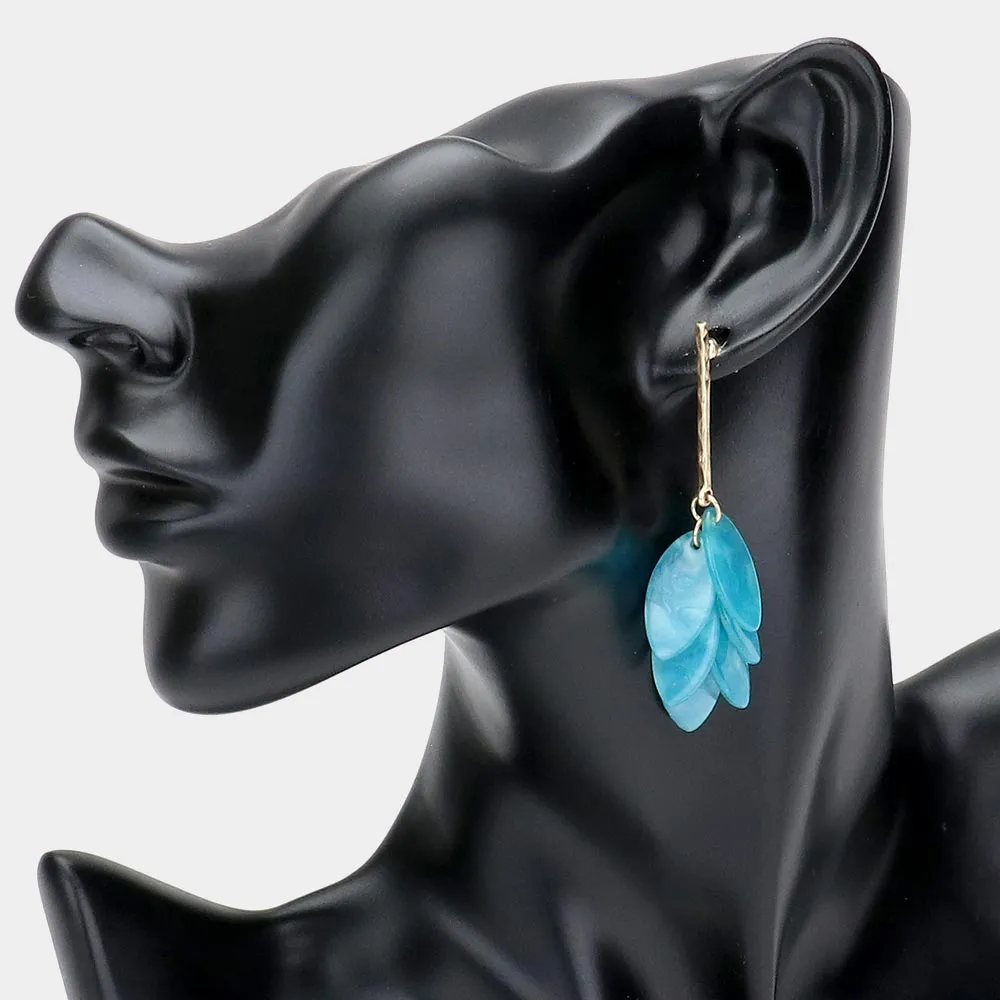 iLLASPARKZ Marquise Shaped Celluloid Acetate Oval Cluster Dangle Earrings