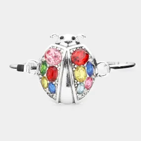 iLLASPARKZ Multi Stone Metal Ladybug Hook Bracelet