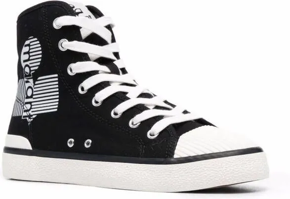 ISABEL MARANT ribbed-toe cap high-top sneakers Black