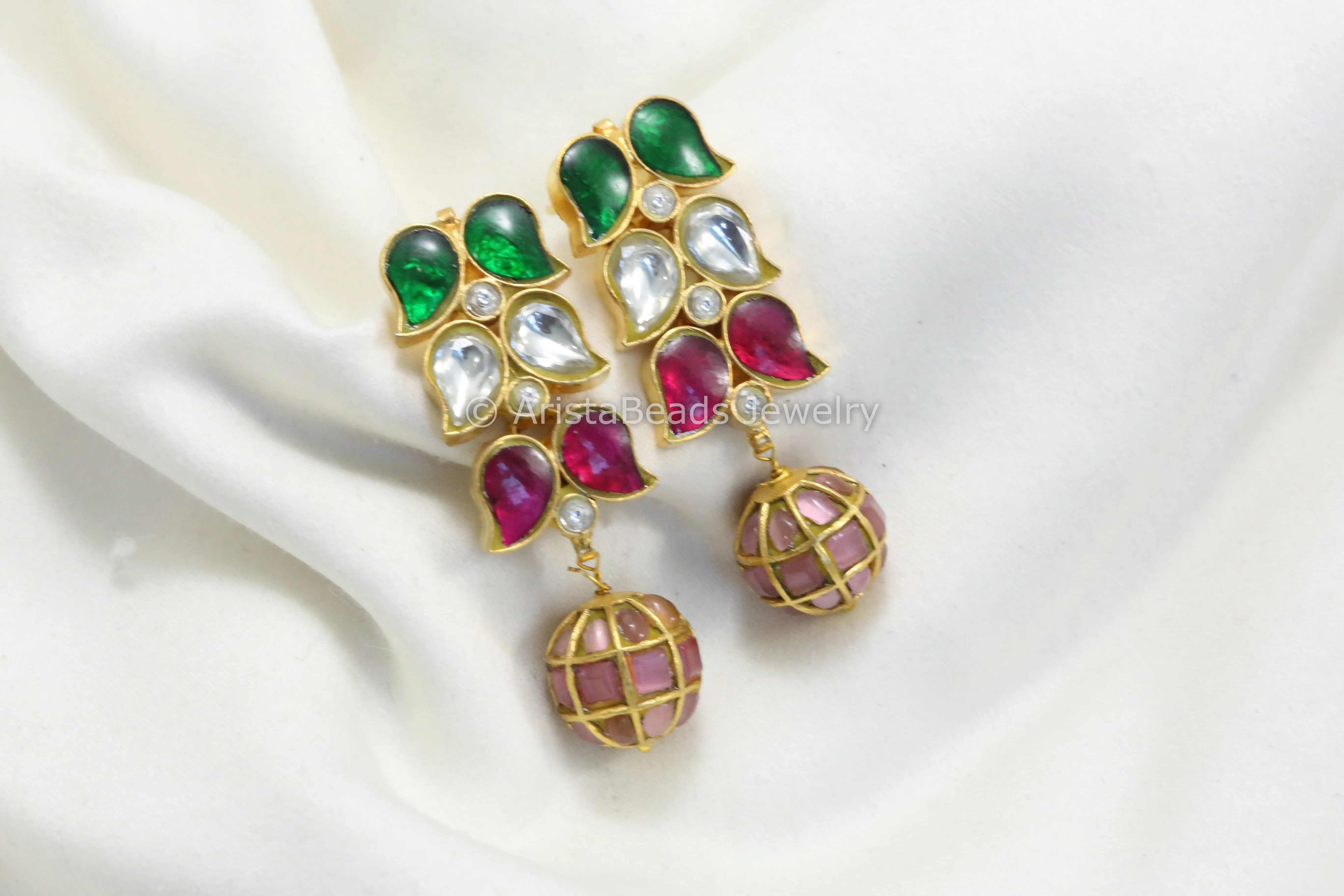 Jadau Kundan Earrings -Multi Color