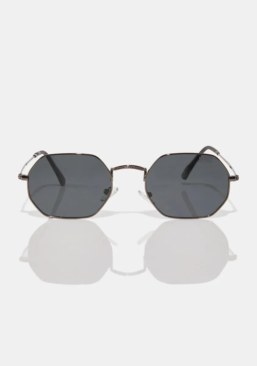 Jones Gunmetal Oval Sunglasses-