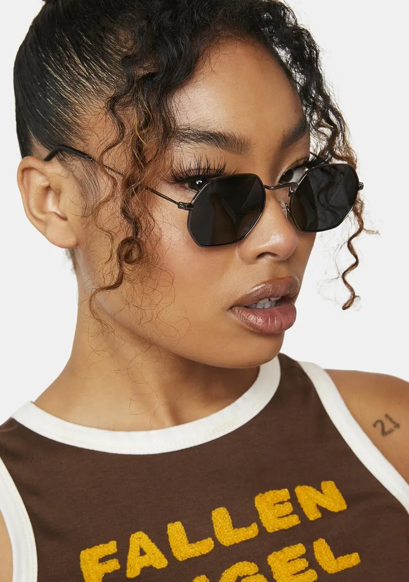 Jones Gunmetal Oval Sunglasses-