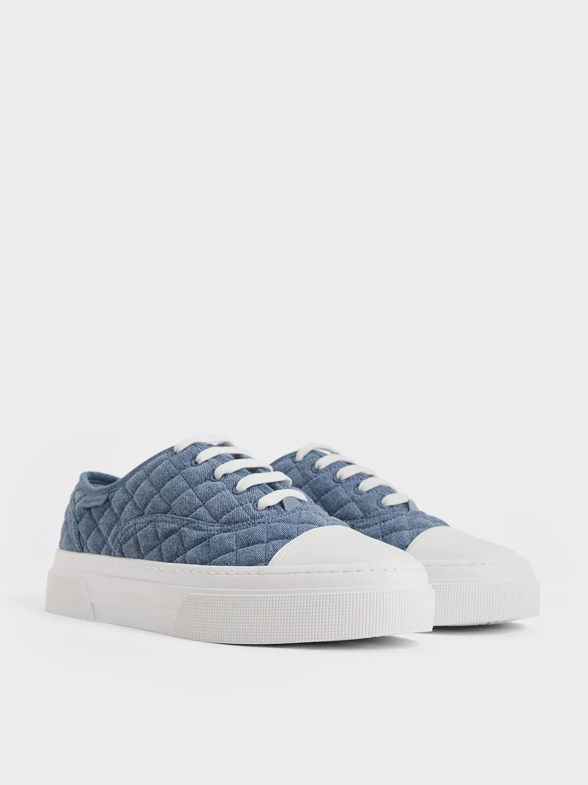 Joshi Denim Quilted Sneakers - Denim Blue