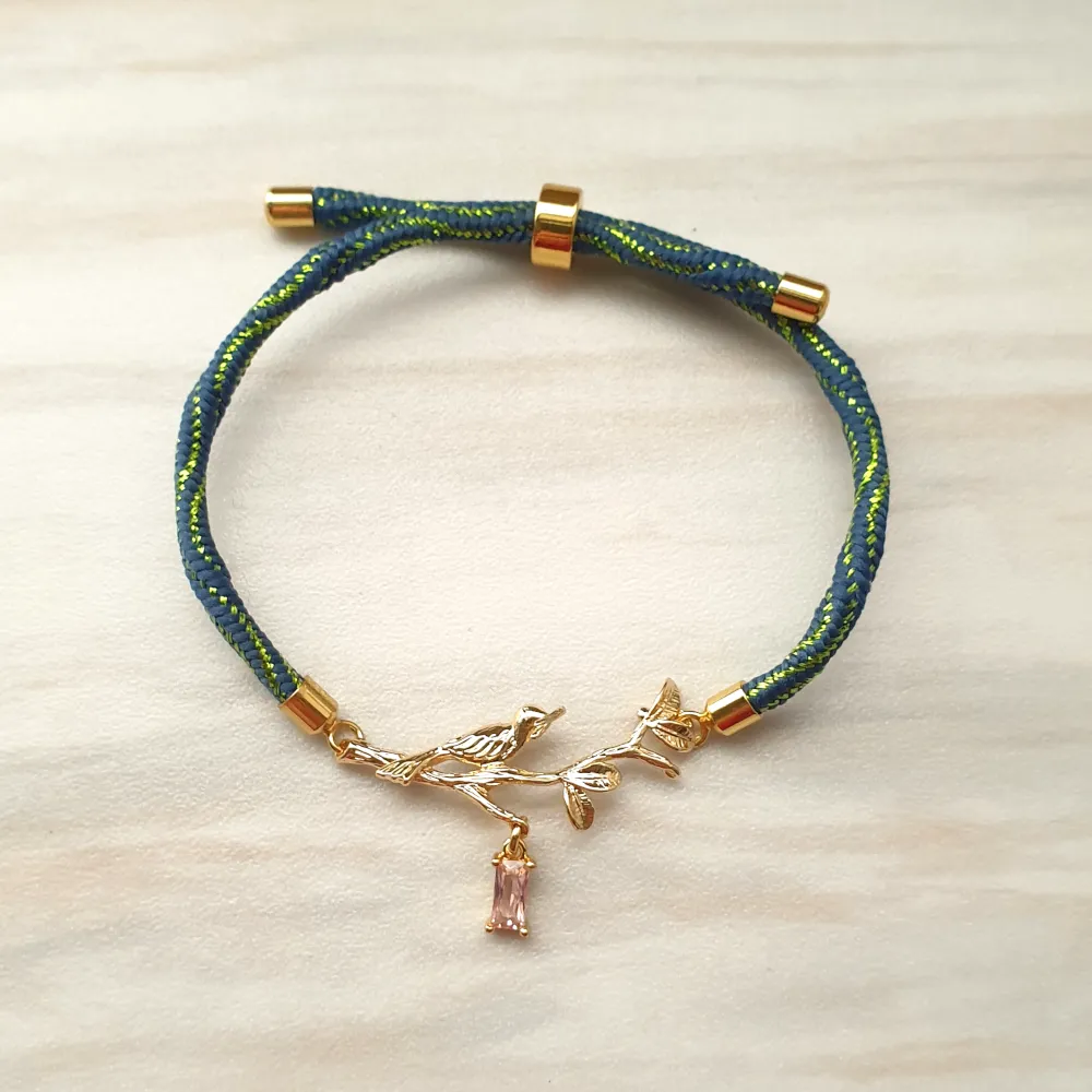 Kelly Mockingjay with Gems Slider Bracelet