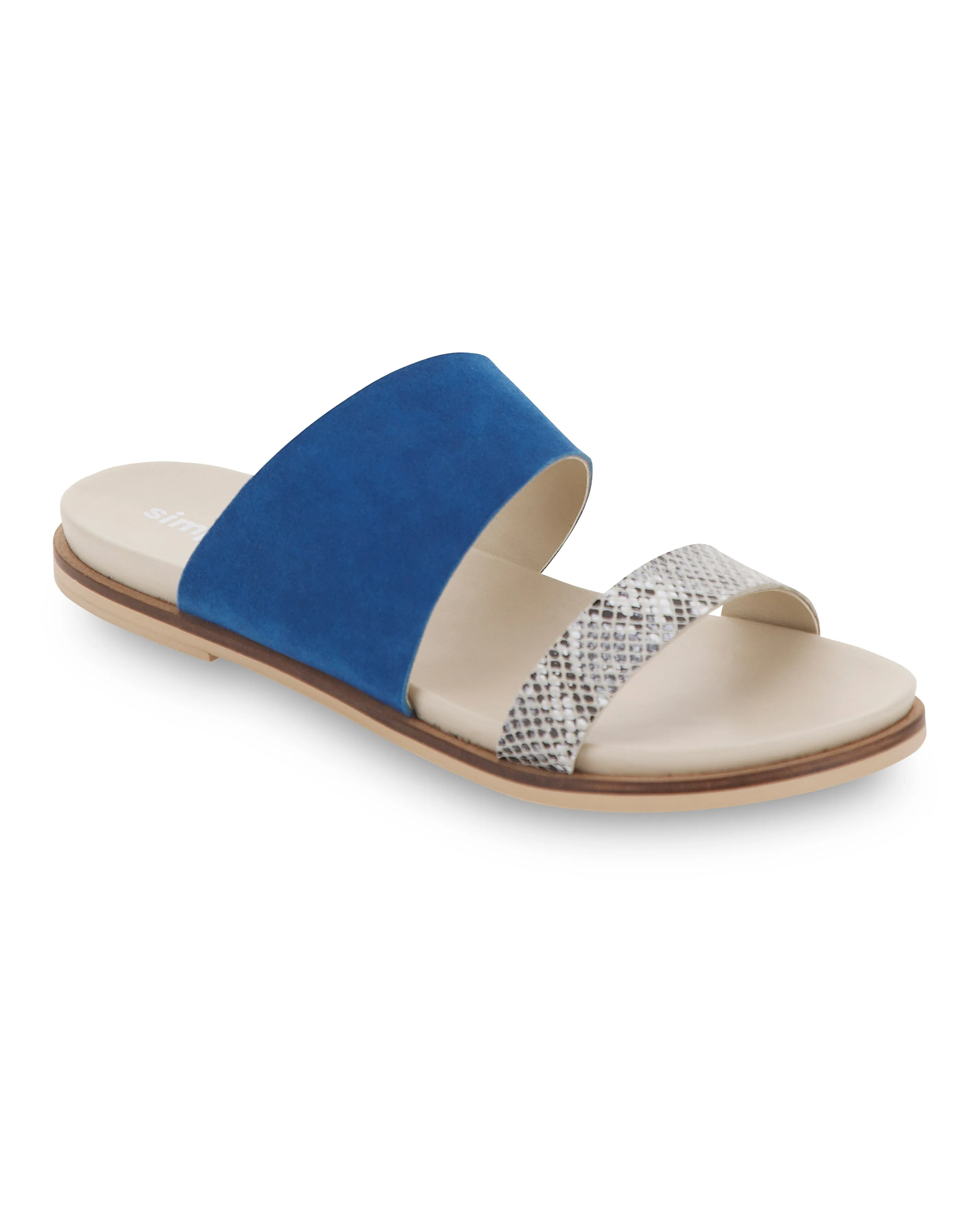 Kennedy Footbed Flat Sandals Wide Fit | Simply Be