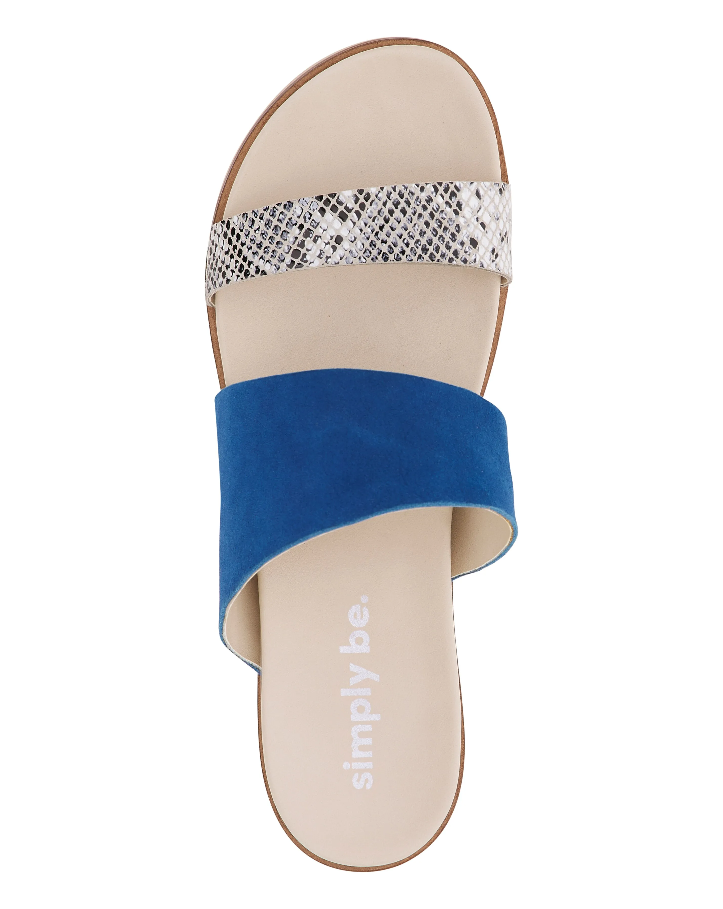 Kennedy Footbed Flat Sandals Wide Fit | Simply Be