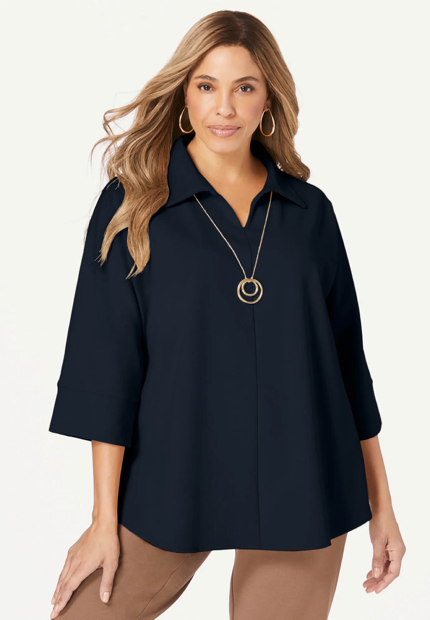 Knit Crepe Trapeze Tunic