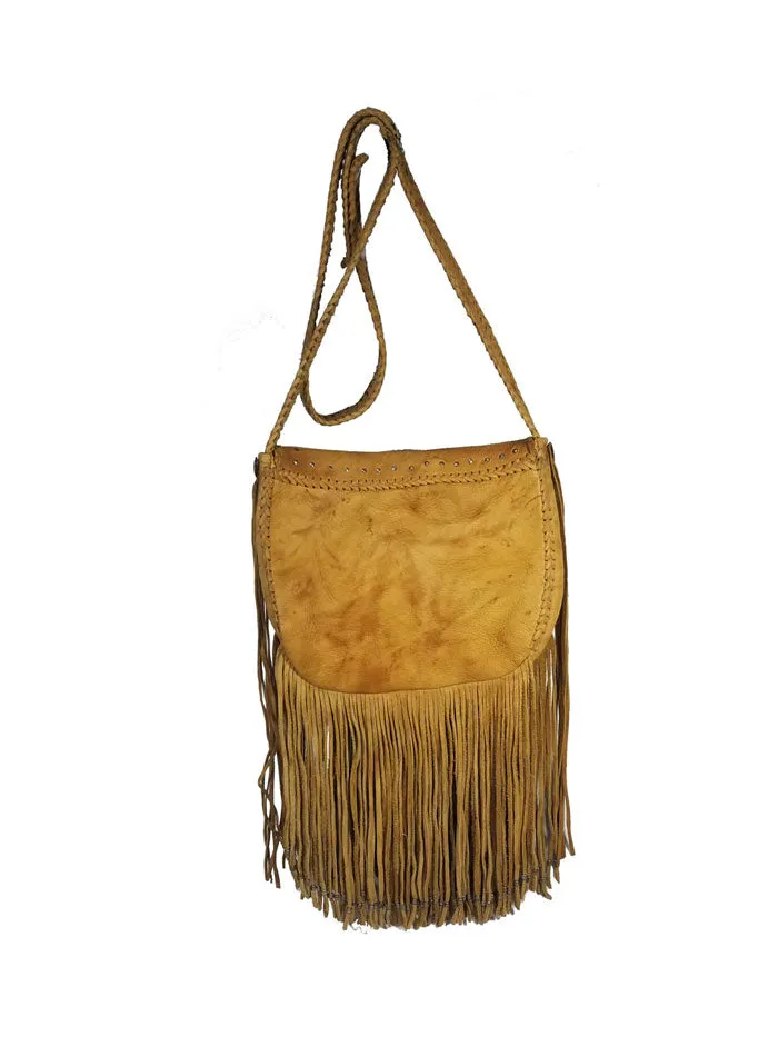 Kobler CONCHO Womens Leather Fringe Bag Tan