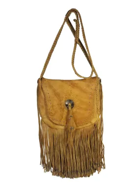 Kobler CONCHO Womens Leather Fringe Bag Tan