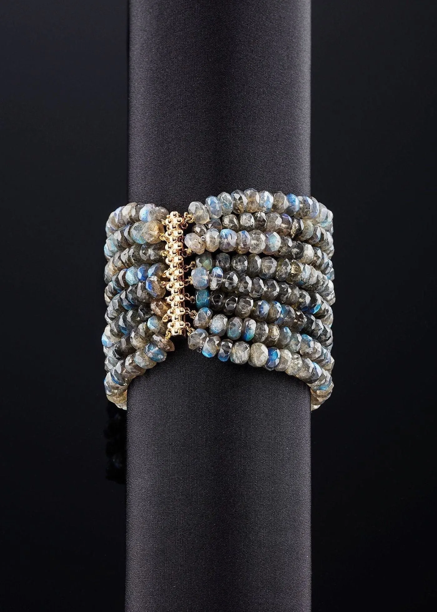 Labradorite Multi Strand Bracelet, 14K Yellow Gold