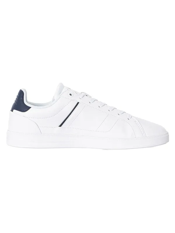 Lacoste Europa Pro 123 1 SMA Leather Trainers - White/Navy