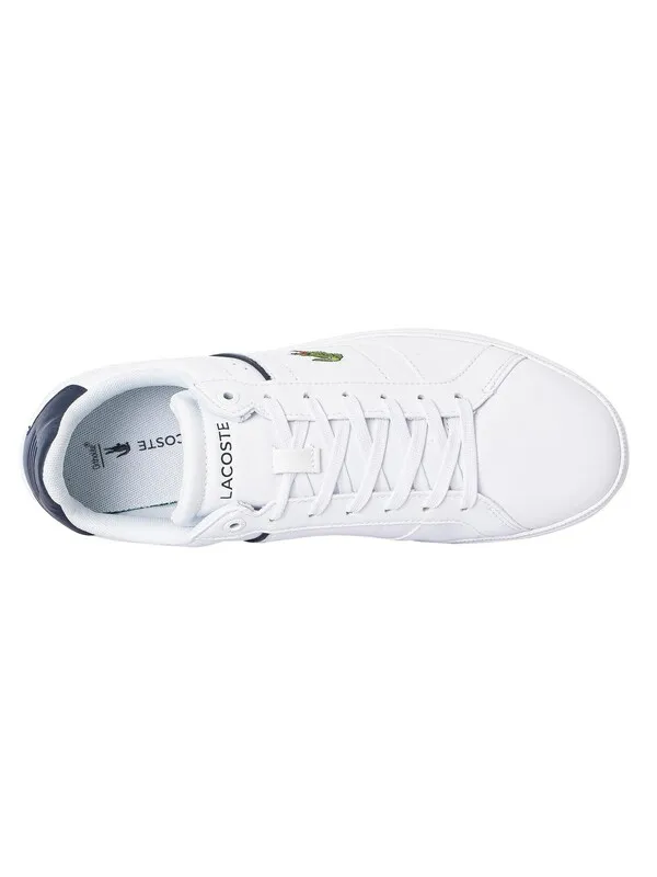 Lacoste Europa Pro 123 1 SMA Leather Trainers - White/Navy