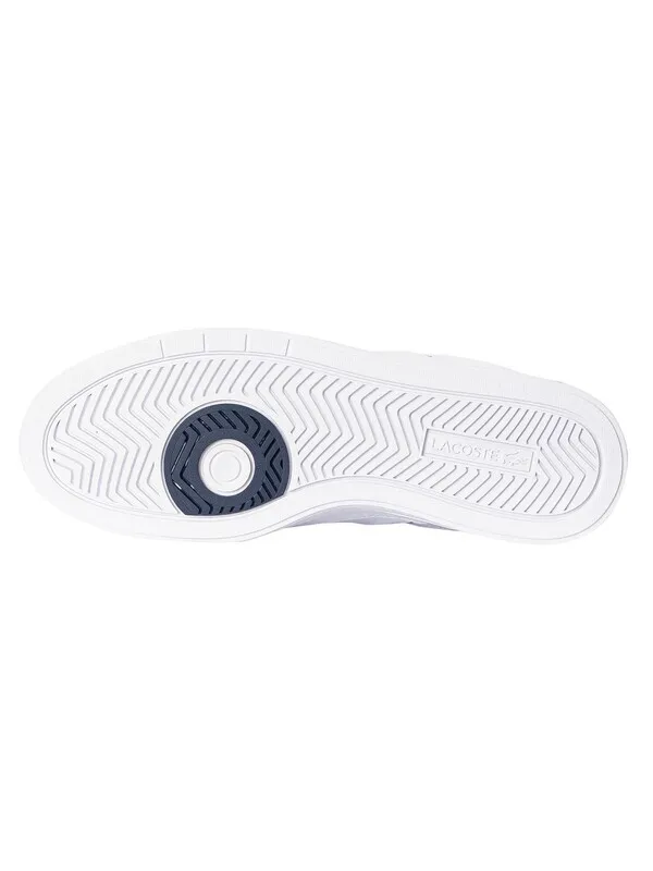 Lacoste Europa Pro 123 1 SMA Leather Trainers - White/Navy