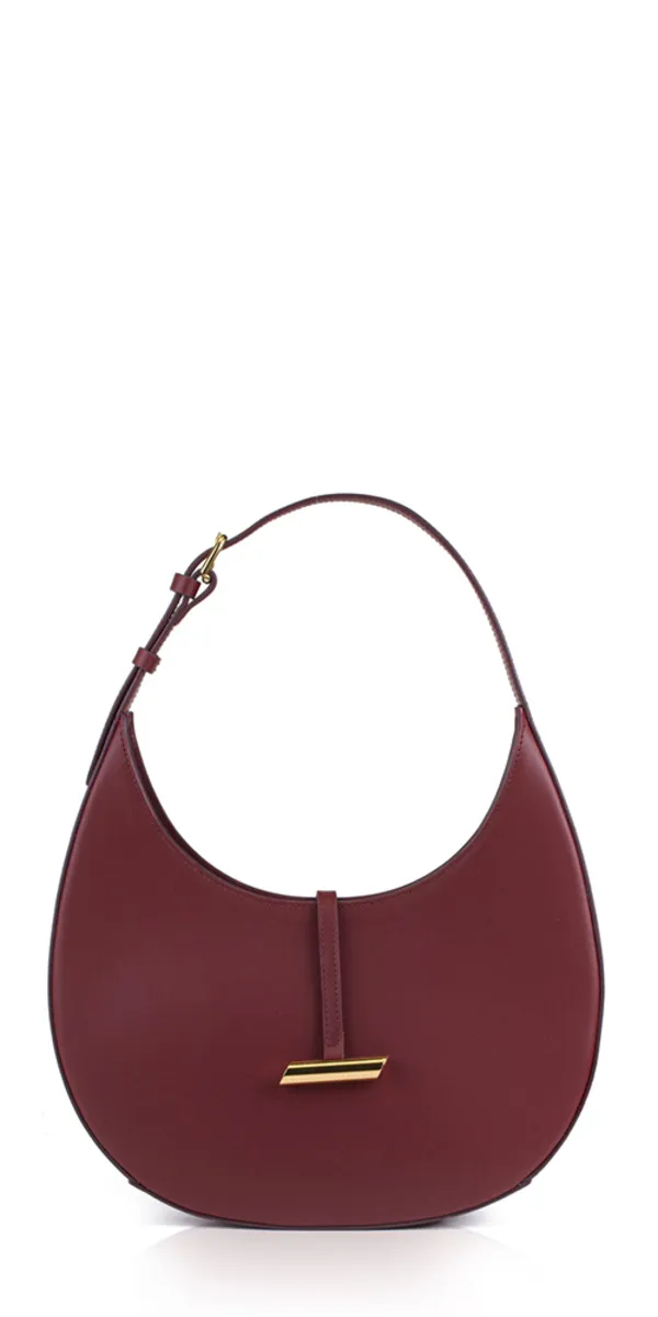 Leather Moon Shoulder Bag - Barolo