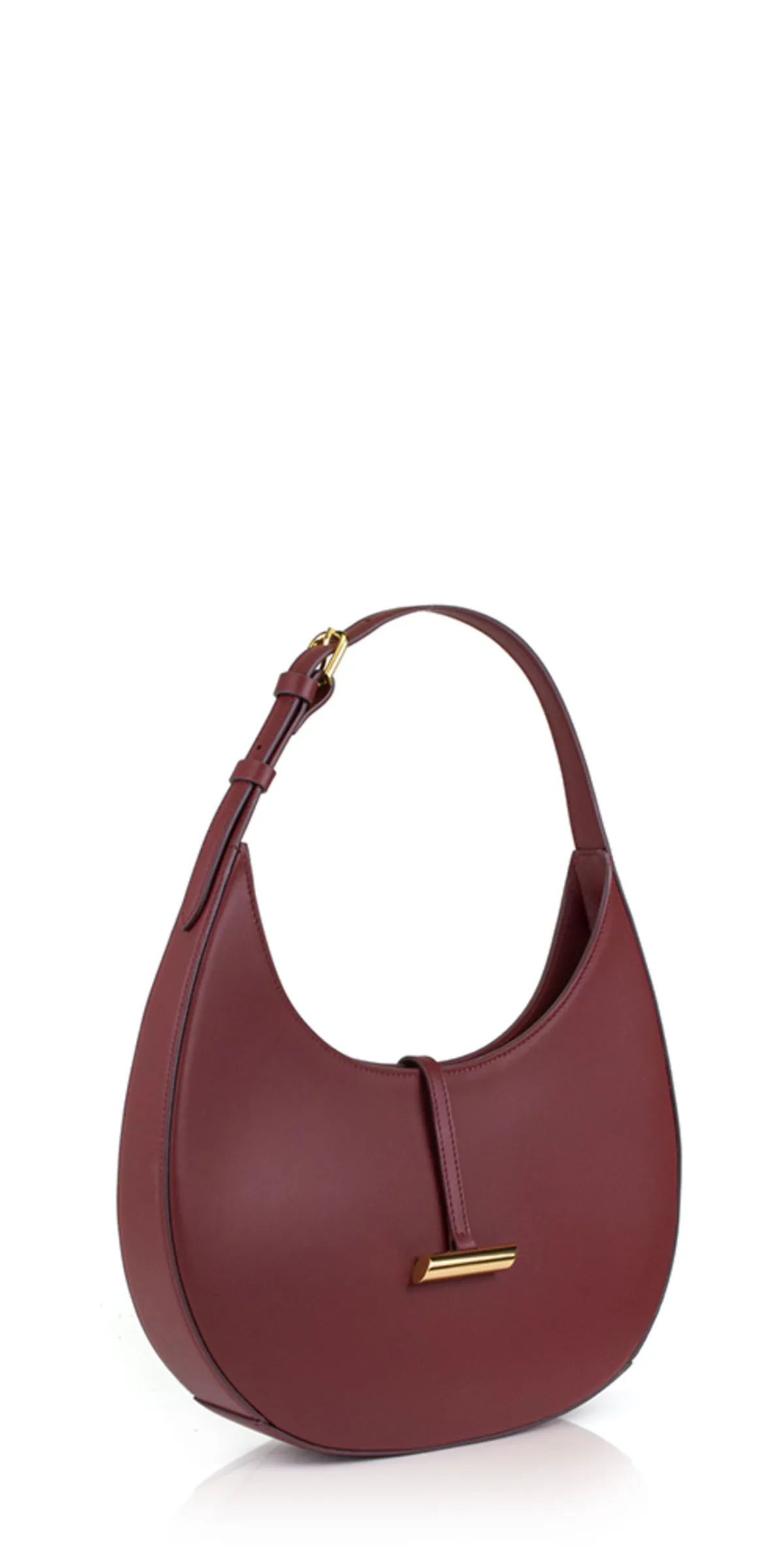 Leather Moon Shoulder Bag - Barolo