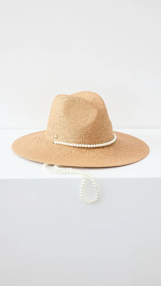 Lele Sadoughi   Pearl Strand Straw Hat 