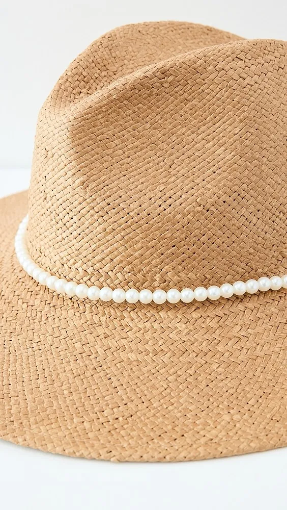 Lele Sadoughi   Pearl Strand Straw Hat 