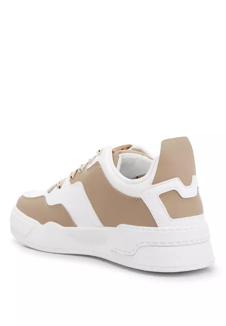 London Rag Panelling Flatform Sneakers Sand/White