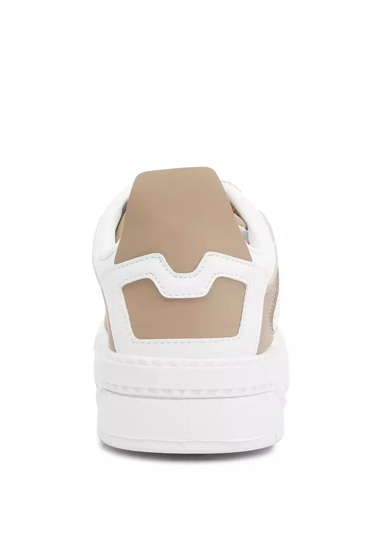 London Rag Panelling Flatform Sneakers Sand/White