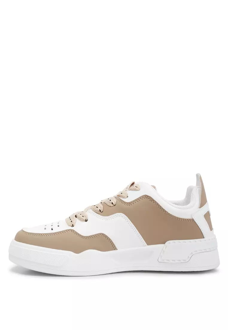 London Rag Panelling Flatform Sneakers Sand/White