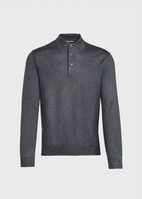 Long Sleeve Merino Wool Polo Shirt