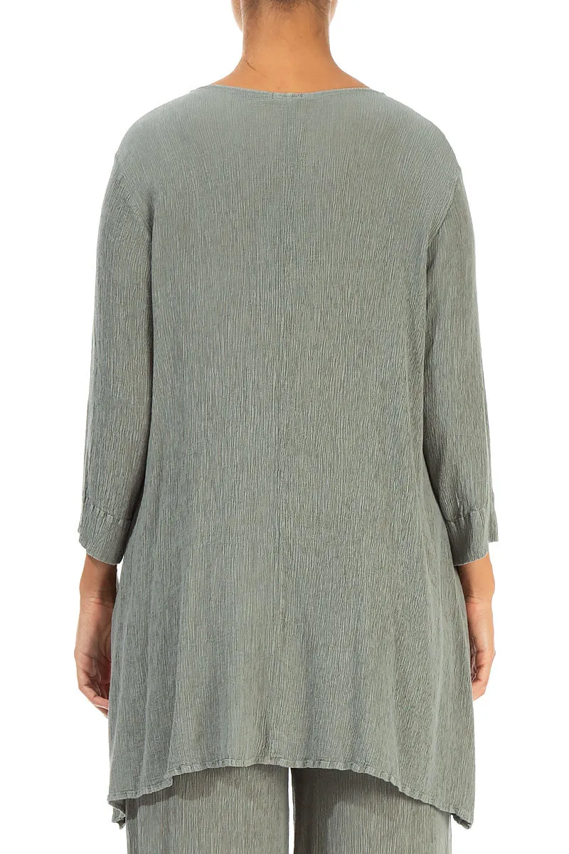 Longer Edge Sage Silk Viscose Tunic