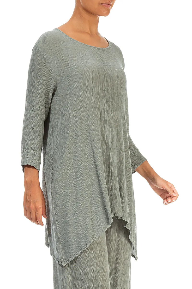 Longer Edge Sage Silk Viscose Tunic